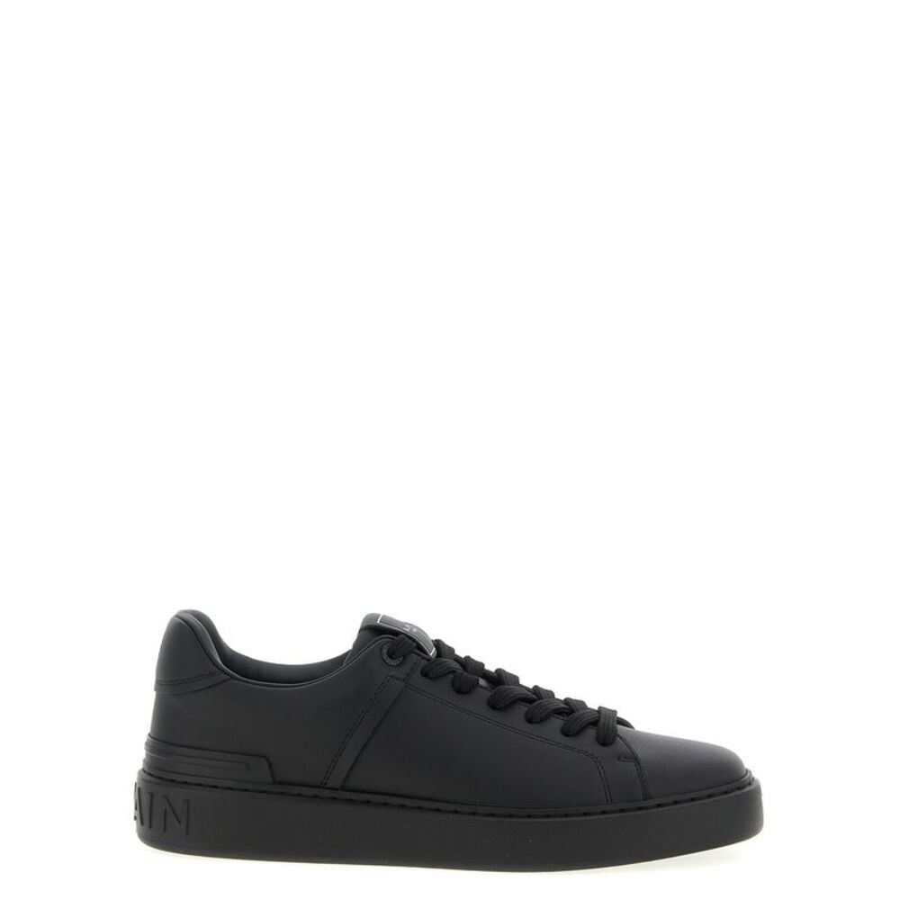 Balmain Black Calfskin Low Top Men's Sneakers